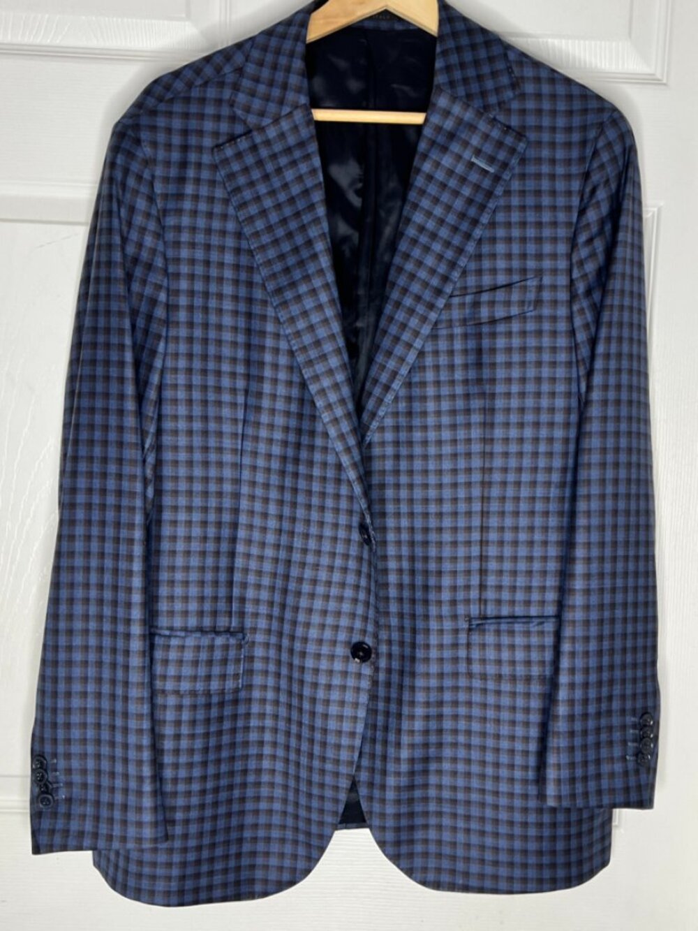 Lubiam Made In Italy 100% Wool Windowpane Sport Jacket Blazer Men's Coat  52R
